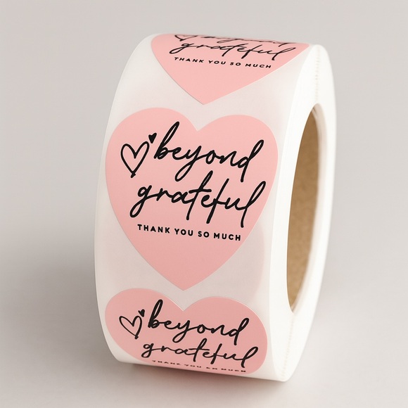 STICKERAFT Other - 100 pcs Heart Shaped Beyond Grateful Thank You So Much Online Business stickers